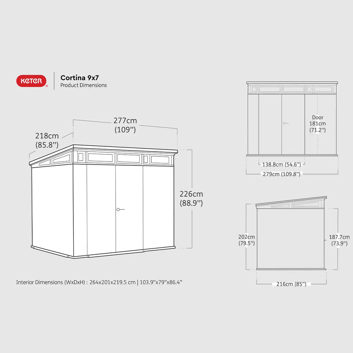 Keter Cortina 9 x 7 ft Plastic Shed – view 6