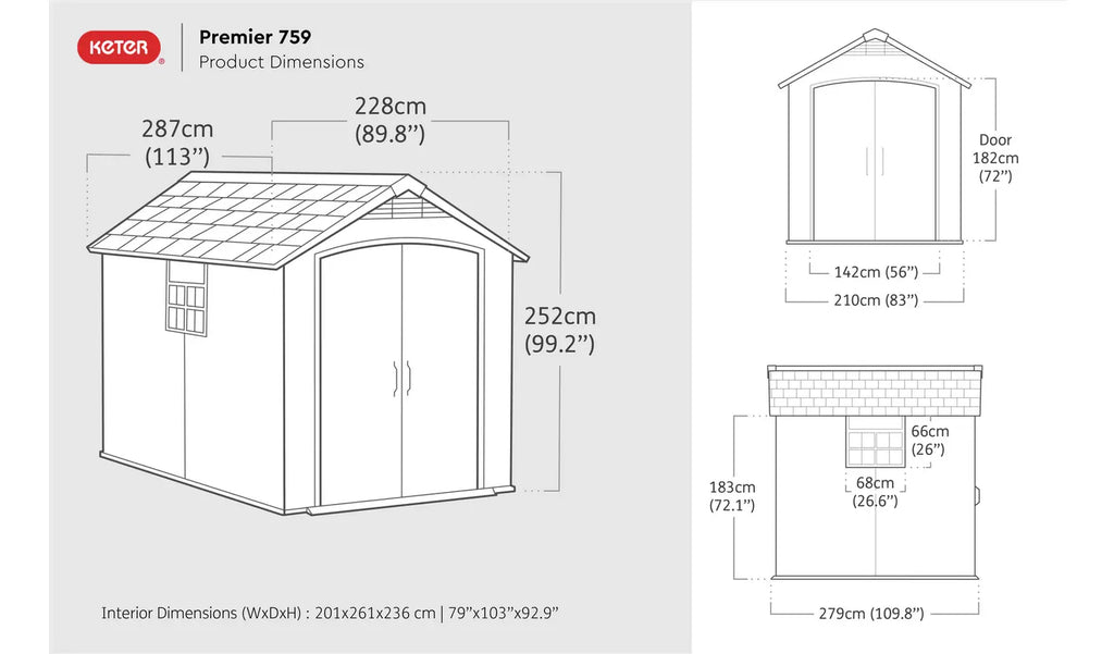 Keter Premier 7.5 x 9 ft Plastic Shed – view 4