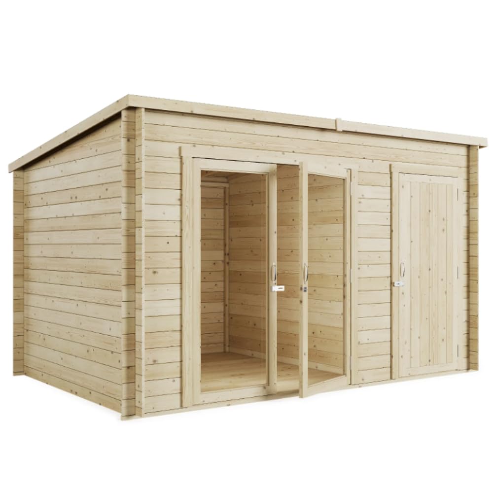 BillyOh Tianna Log Cabin Summer House 14 x 8 ft with Side Shed