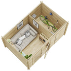 BillyOh Tianna Log Cabin Summer House 14 x 8 ft with Side Shed – view 3