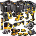 DEWALT 18V Brushless 9-Piece Power Tool Combo Kit with 3 x 5.0Ah Batteries, Charger & TSTAK (DCKT4T9B3)