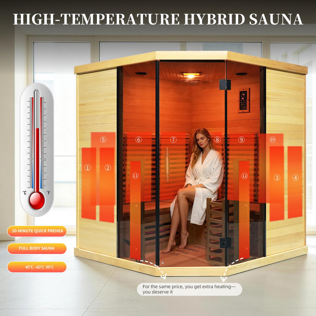 AURGOD Corner Hybrid Sauna, 3 Person – view 5