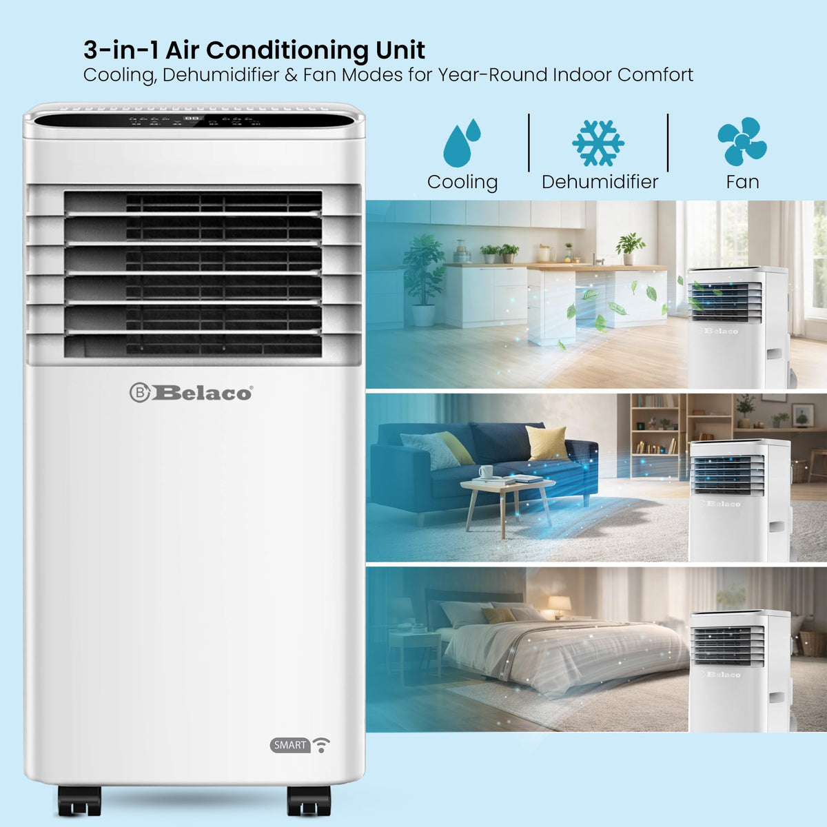 Belaco 9000 BTU Portable Air Conditioner with Smart Wi-Fi – view 2