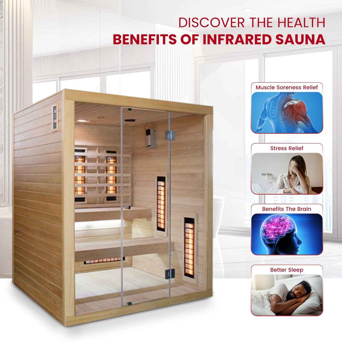 SaunaMed Full Spectrum Infrared Sauna, 6 Person – view 7
