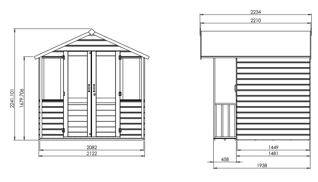 Mercia Wooden Summerhouse 7 x 7 ft – view 6