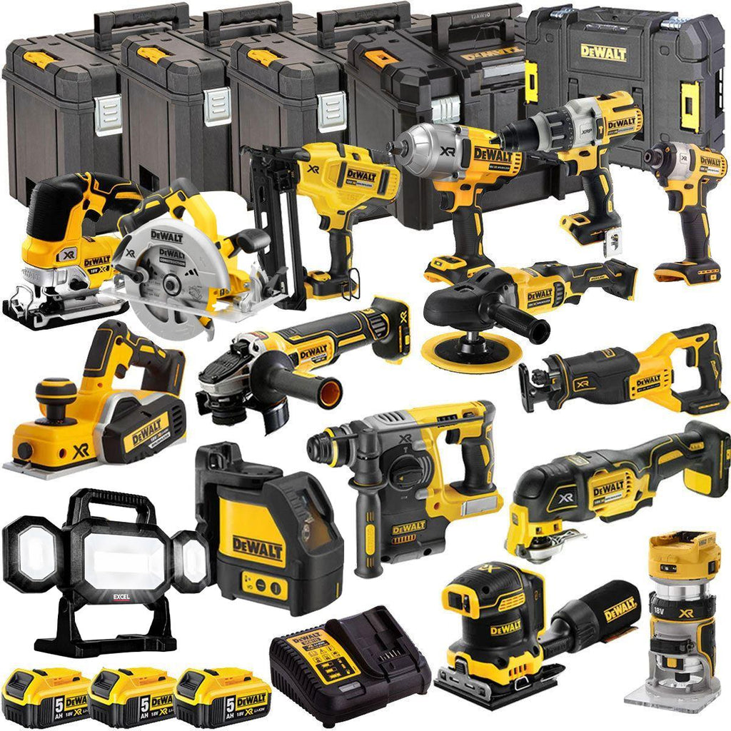 DEWALT 18V 16-Piece Power Tool Combo Kit with 3 x 5.0Ah Batteries (DEWKIT23)