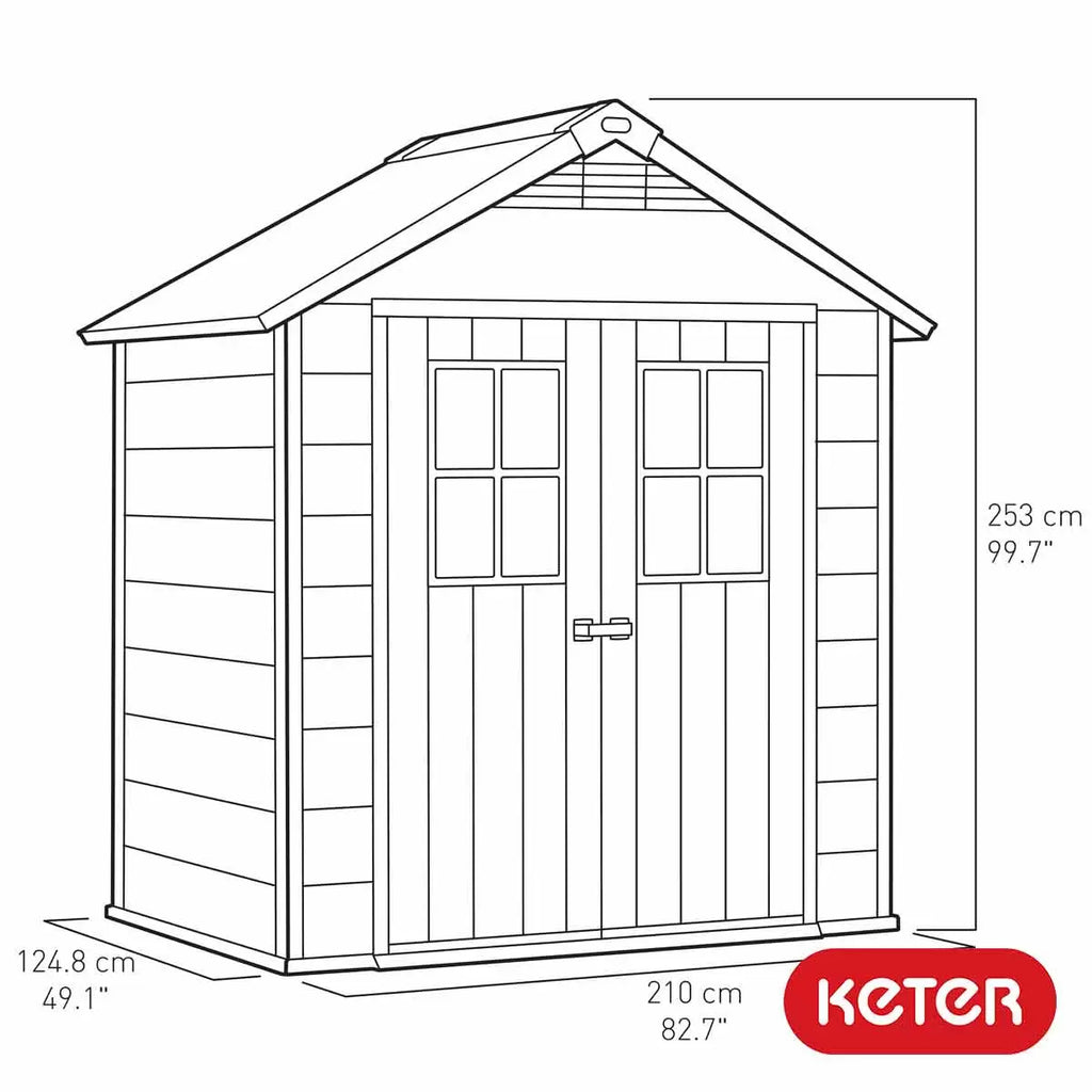 Keter Oakland 7.5 x 4 ft Plastic Shed – view 7