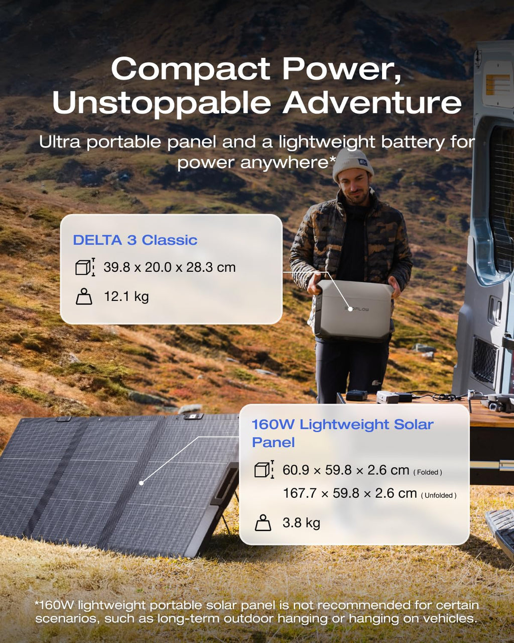 EcoFlow DELTA 3 Classic Portable Power Station 1024Wh with 160W Solar Panel – view 2