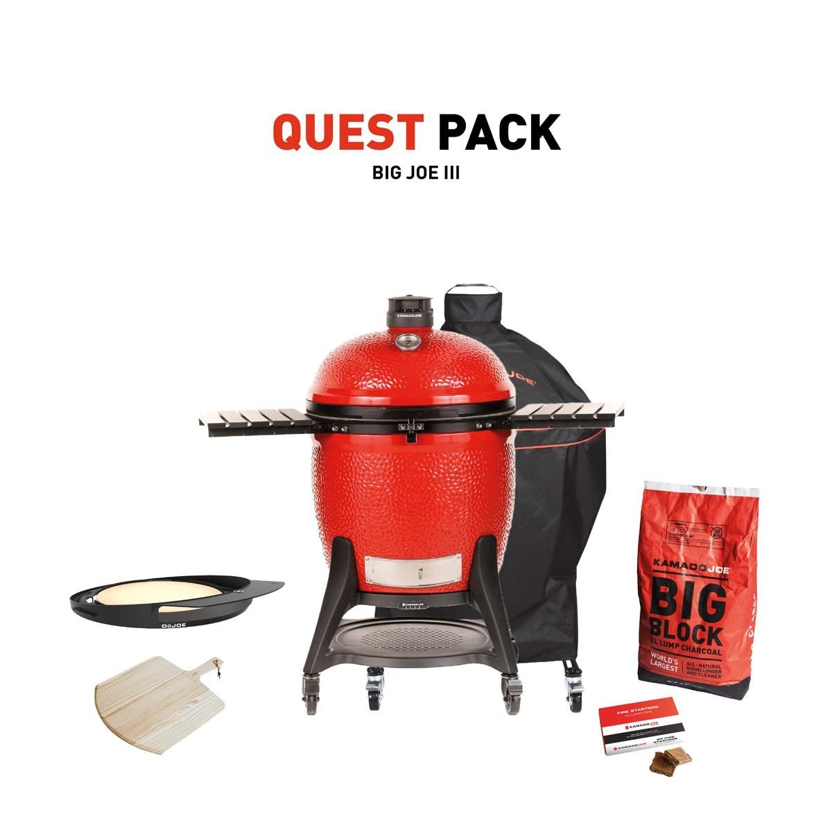 Kamado Joe Big Joe III Charcoal BBQ with Quest Pack