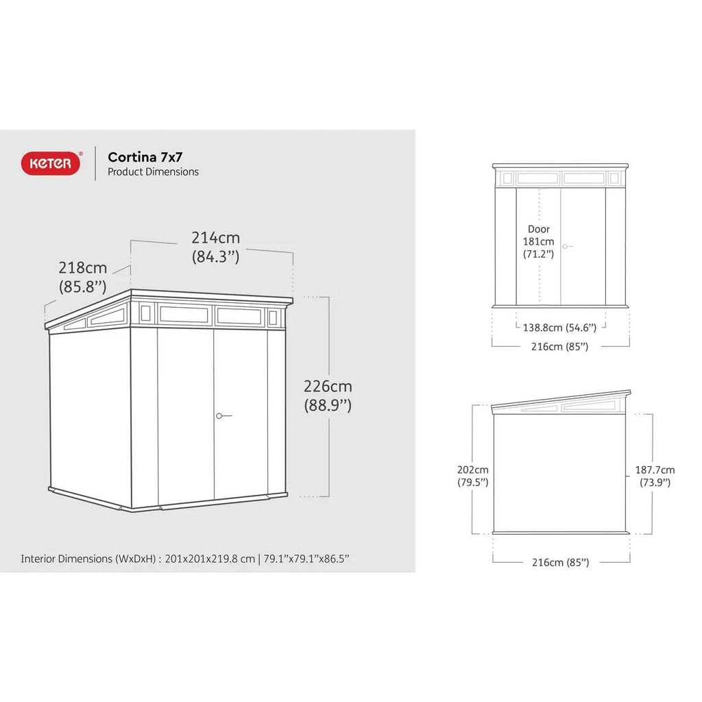 Keter Cortina 7 x 7 ft Plastic Shed – view 3