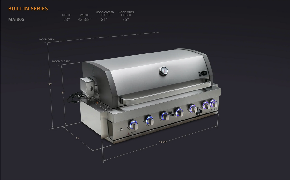 Mont Alpi 805 Built-In Gas BBQ – view 3