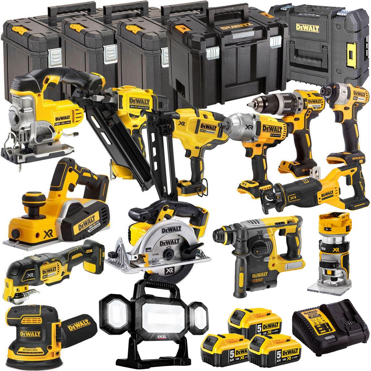 DEWALT 18V 14-Piece Power Tool Combo Kit with 3 x 5.0Ah Batteries (DEWKIT14)