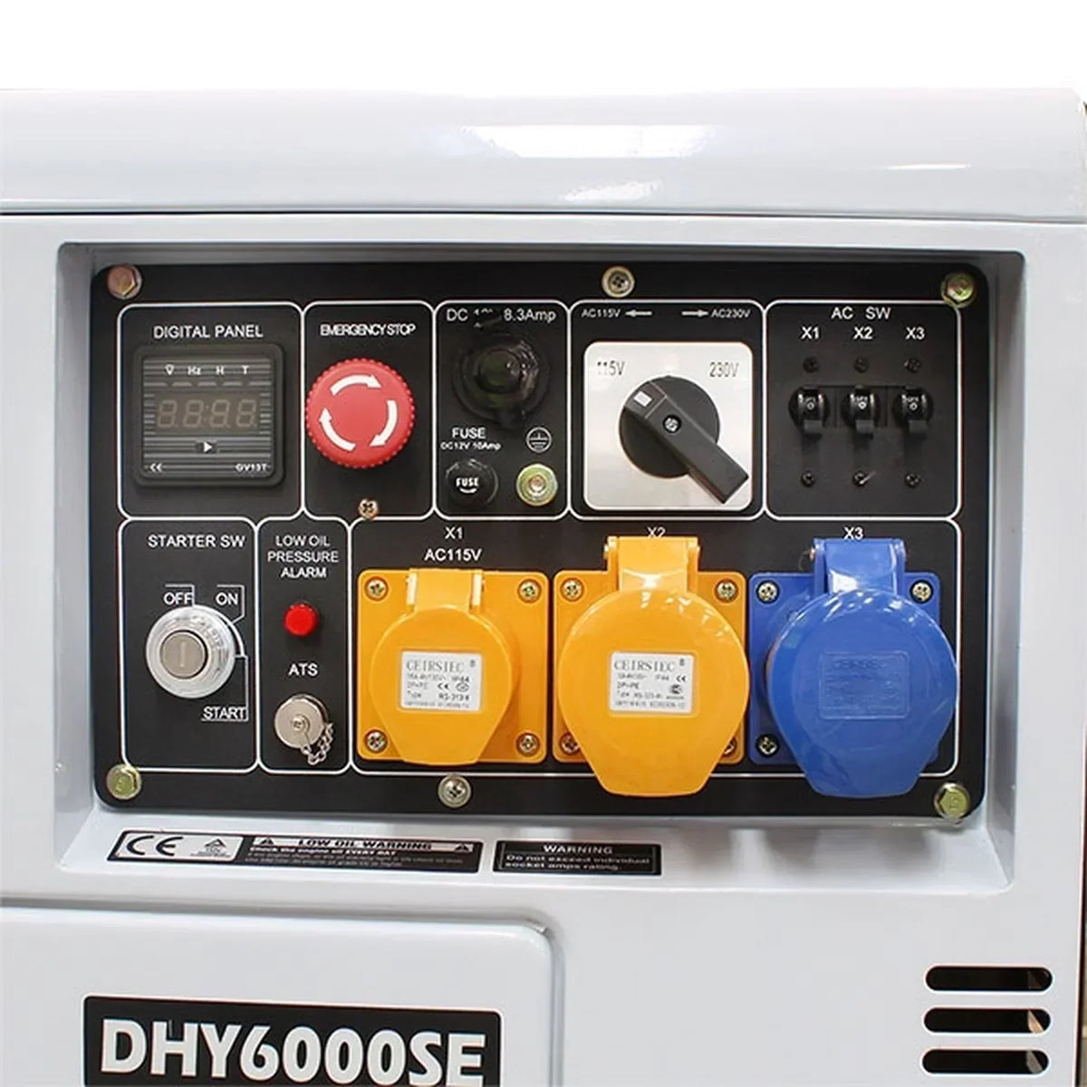 Hyundai DHY6000SE Diesel Generator 5.2kW / 6.5kVA – view 4