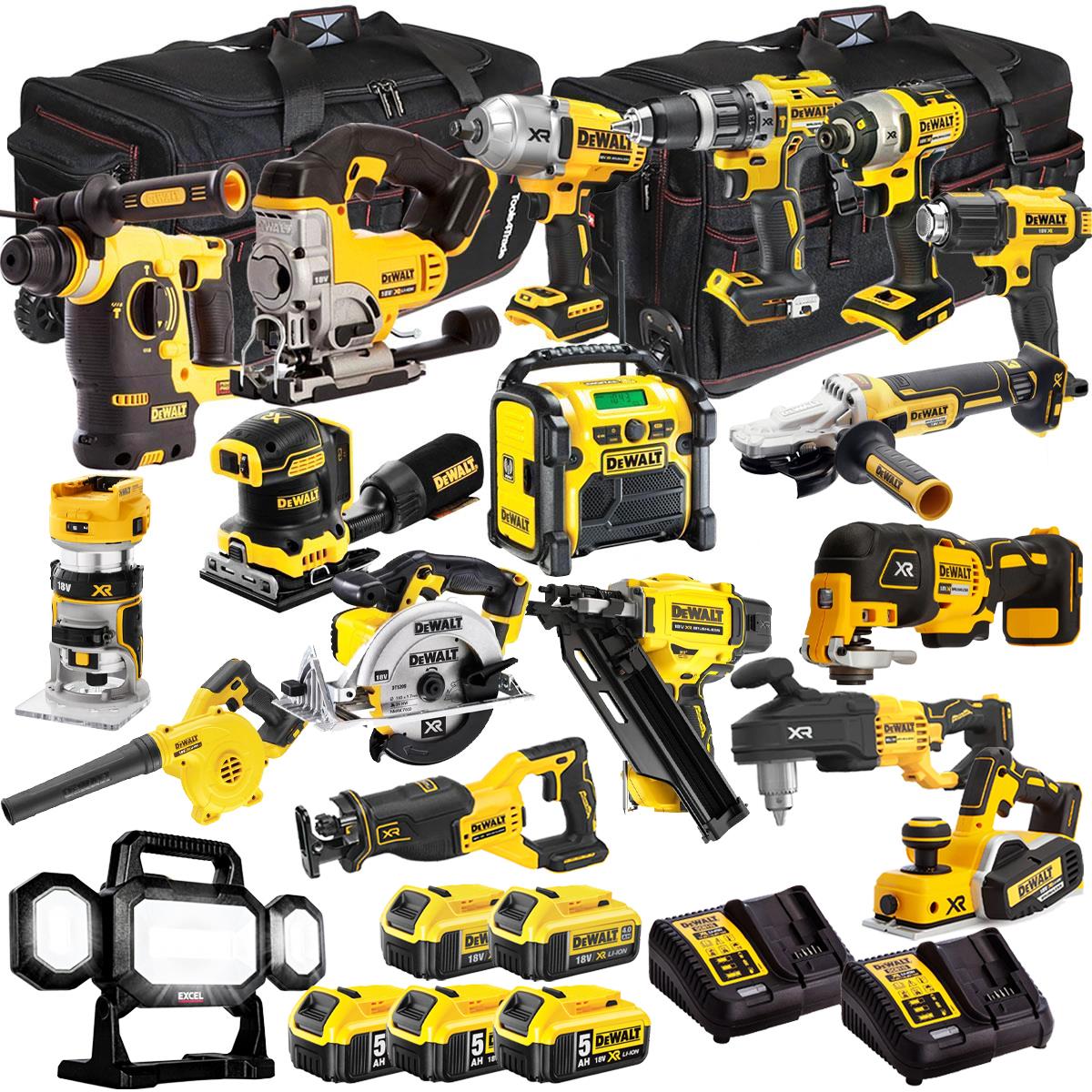 DEWALT 18V 18-Piece Power Tool Combo Kit with 5 Batteries & Charger (T4TKIT-1315)