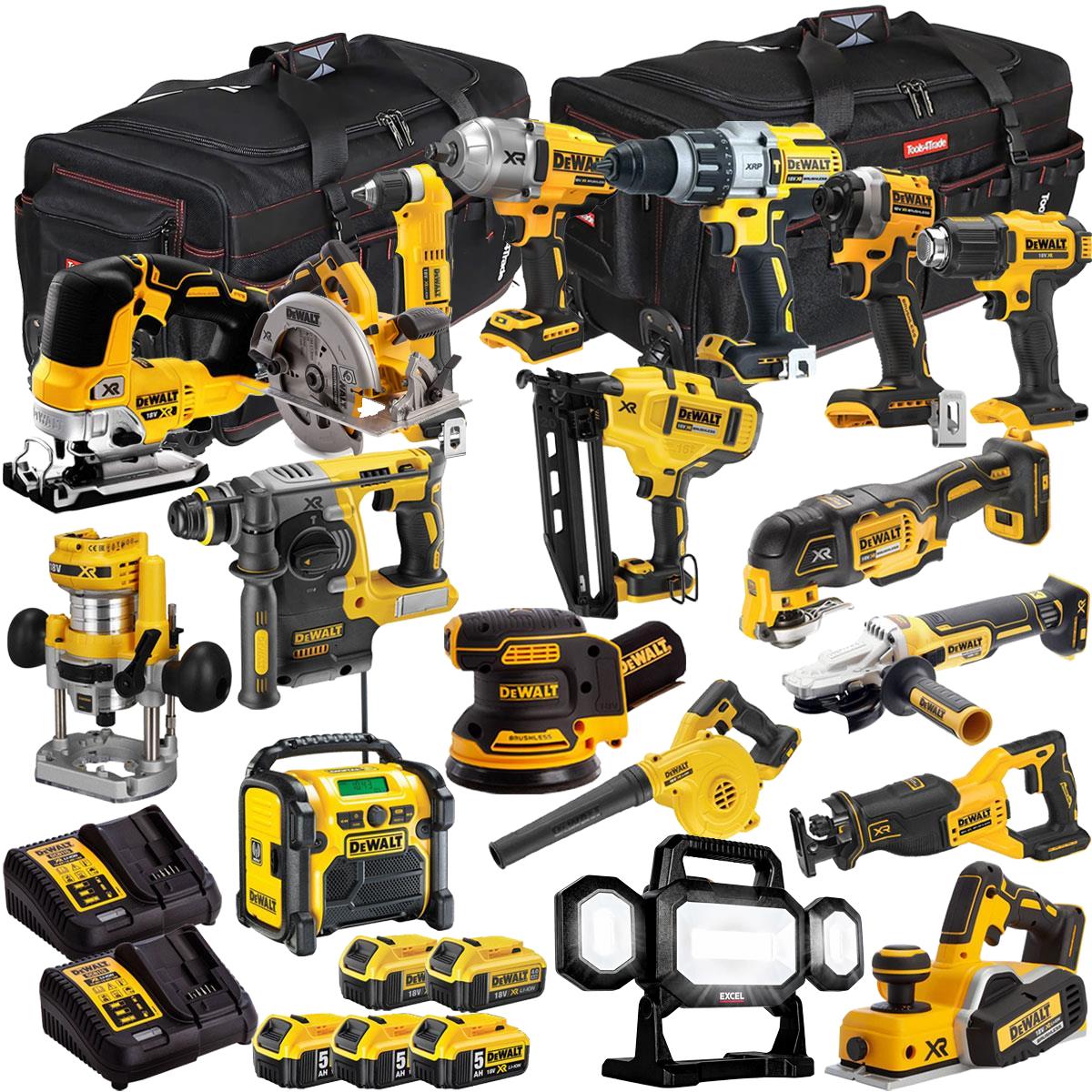 DEWALT 18V 18-Piece Power Tool Combo Kit with 5 Batteries & Charger (T4TKIT-1307)